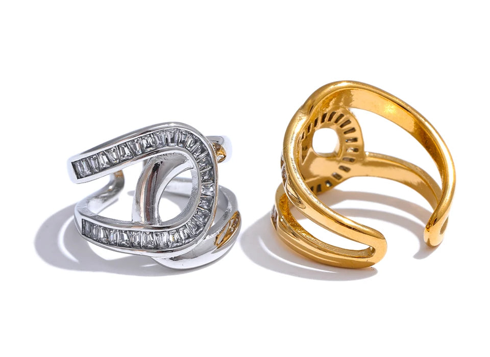 Mei Linked Adjustable Ring - 18K Gold Plated