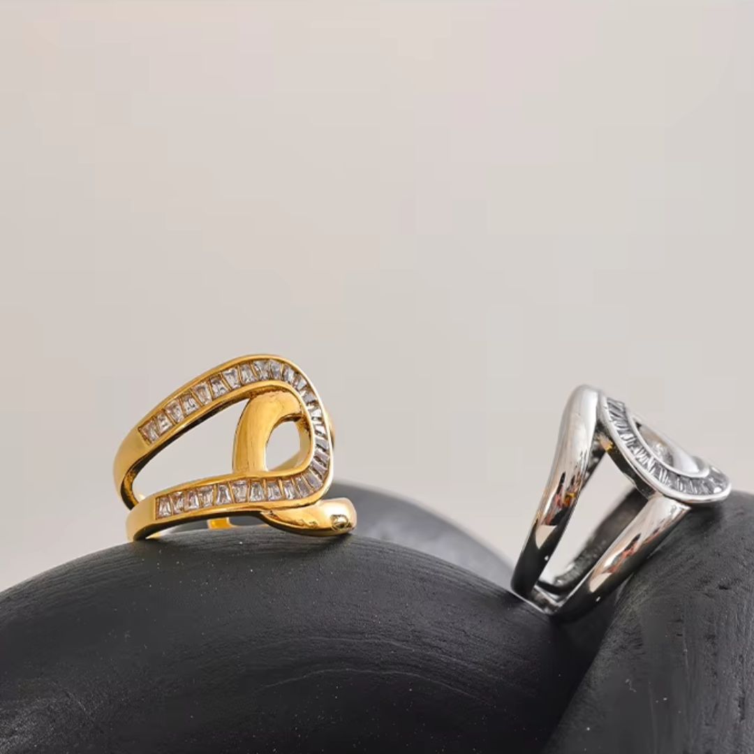 Mei Linked Adjustable Ring - 18K Gold Plated