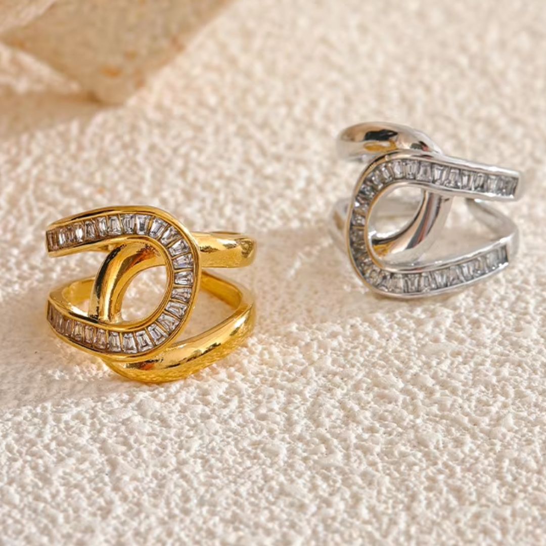 Mei Linked Adjustable Ring - 18K Gold Plated