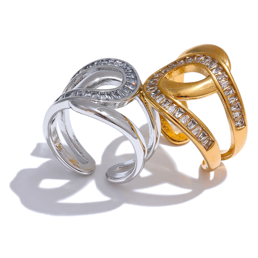 Mei Linked Adjustable Ring - 18K Gold Plated